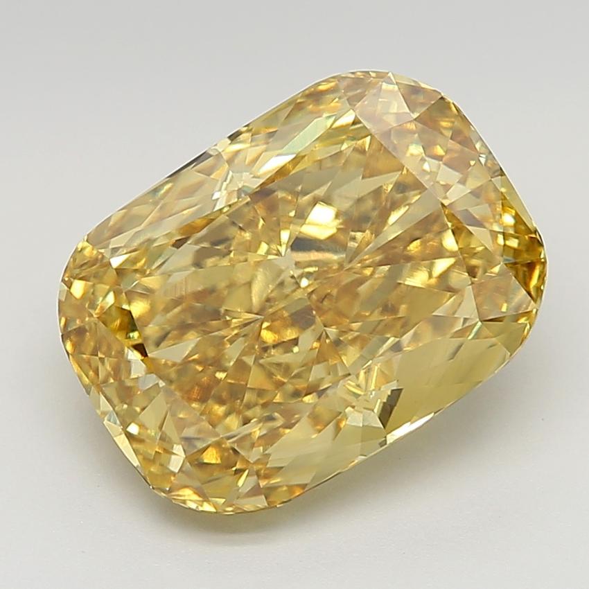 8.02 Ct. Fancy Vivid  Yellow Cushion Lab Grown Diamond