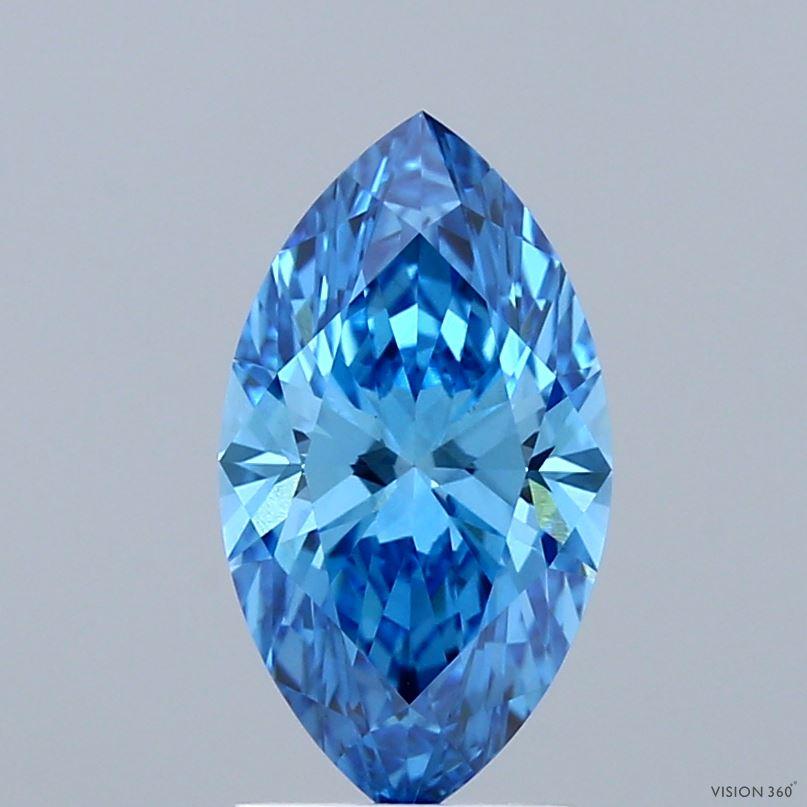 1.51 Ct. Fancy Vivid Blue Marquise Lab Grown Diamond