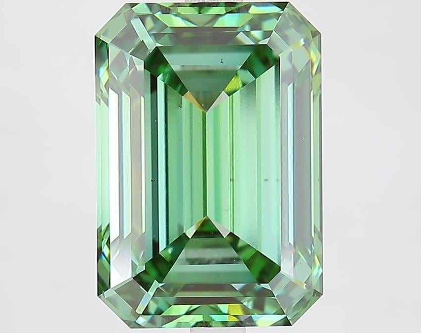 6.10 Ct. Fancy Vivid Green Emerald Lab Grown Diamond