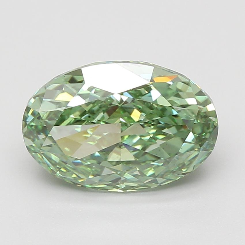 4.06 Ct. Fancy Vivid Green Oval Lab Grown Diamond