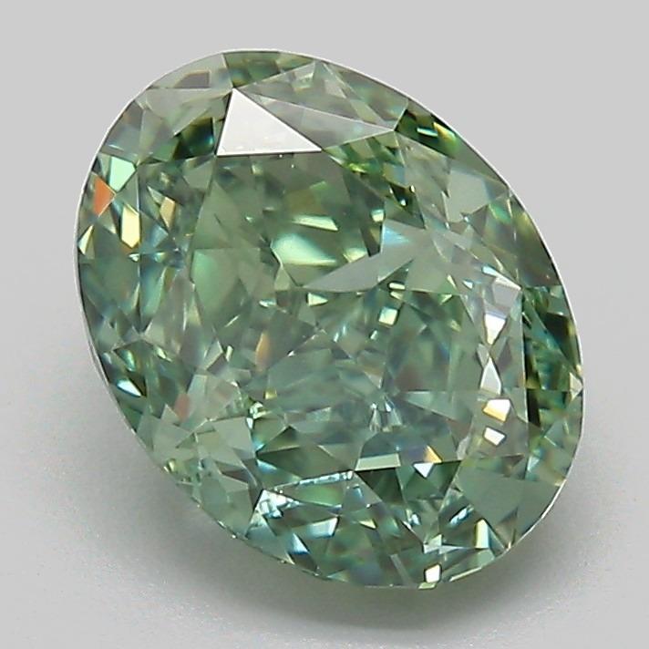 2.32 Ct. Fancy Vivid Green Oval Lab Grown Diamond