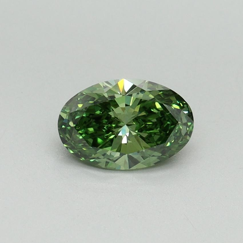 0.57 Ct. Fancy Vivid Green Oval Lab Grown Diamond
