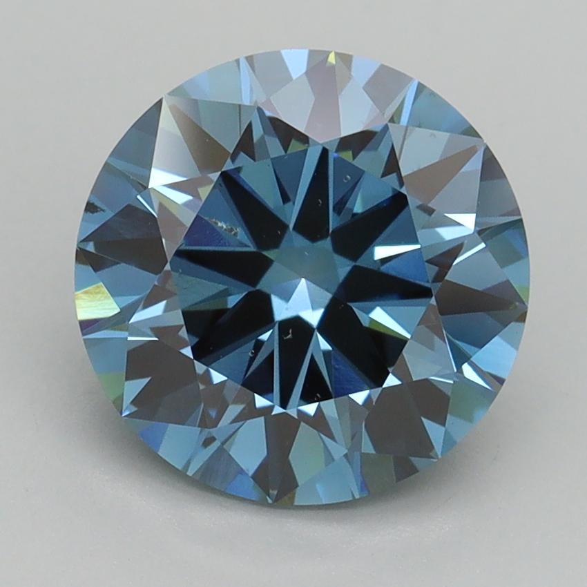2.82 Ct. Fancy Vivid Blue Round Lab Grown Diamond