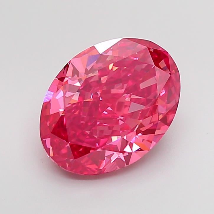 4.52 Ct. Fancy Vivid Pink Oval Lab Grown Diamond