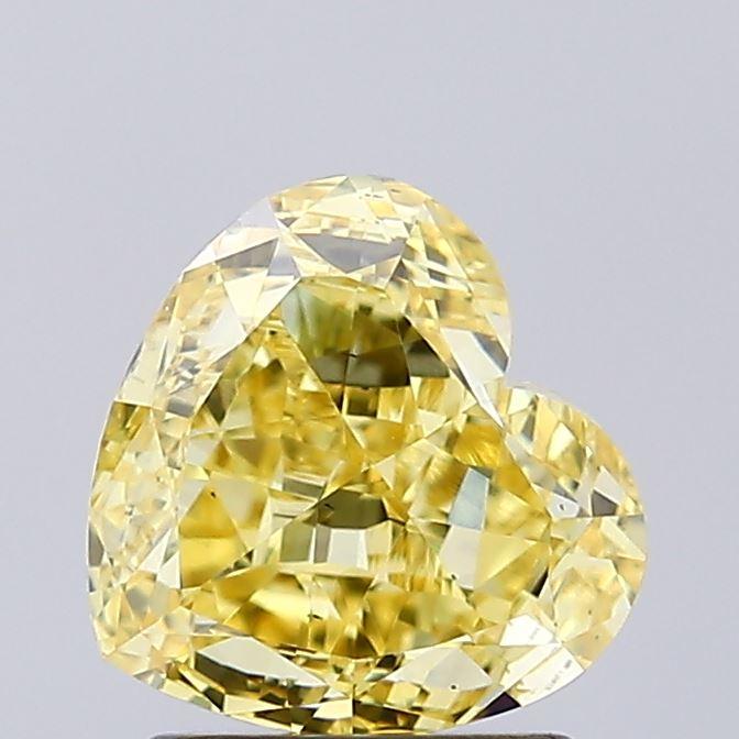 1.71 Ct. Fancy Intense  Yellow Heart Lab Grown Diamond