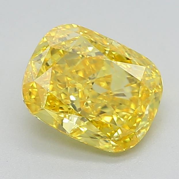 0.80 Ct. Fancy Vivid Yellow Cushion Lab Grown Diamond