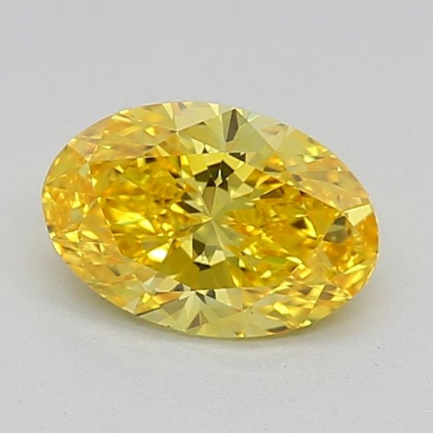 0.52 Ct. Fancy Vivid Yellow Oval Lab Grown Diamond