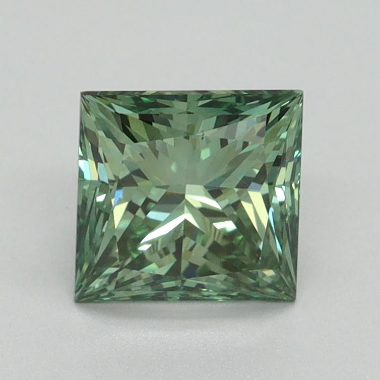 1.29 Ct. Fancy Vivid Green Princess Lab Grown Diamond