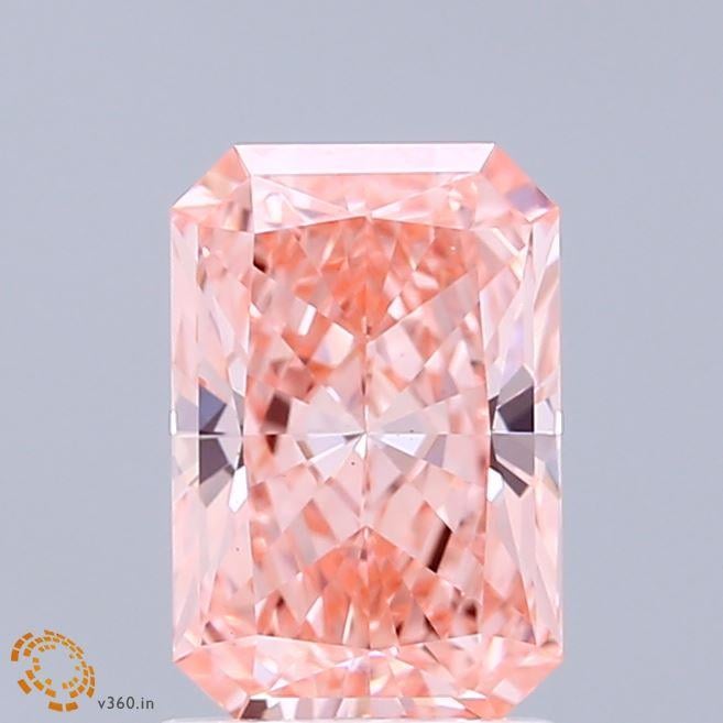 1.70 Ct. Fancy Vivid Pink Radiant Lab Grown Diamond