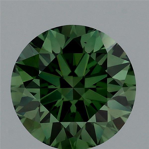 2.04 Ct. Fancy Vivid Green Round Lab Grown Diamond