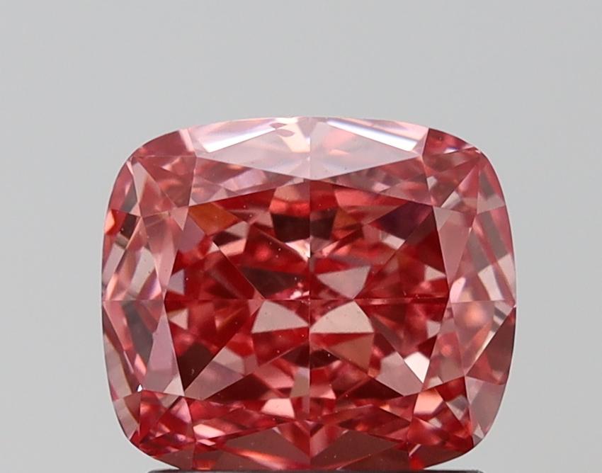 1.54 Ct. Fancy Vivid Pink Cushion Lab Grown Diamond