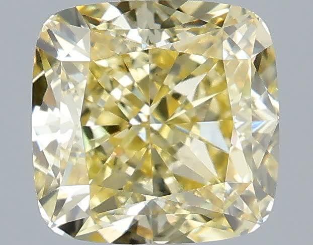2.10 Ct. Fancy Yellow Cushion Lab Grown Diamond