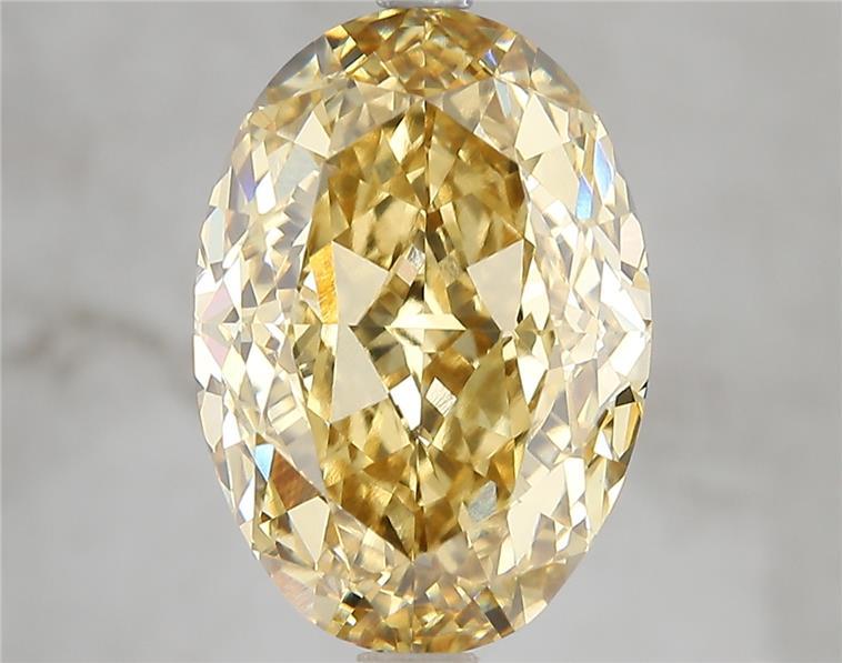 7.05 Ct. Fancy Vivid Yellow Oval Lab Grown Diamond