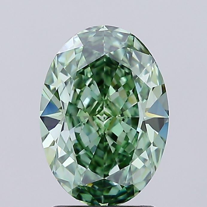 2.28 Ct. Fancy Vivid Green Oval Lab Grown Diamond
