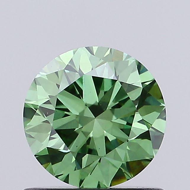 0.82 Ct. Fancy Vivid Green Round Lab Grown Diamond