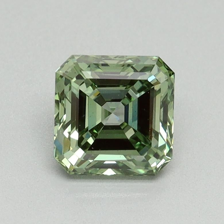 1.00 Ct. Fancy Vivid Green Asscher Lab Grown Diamond