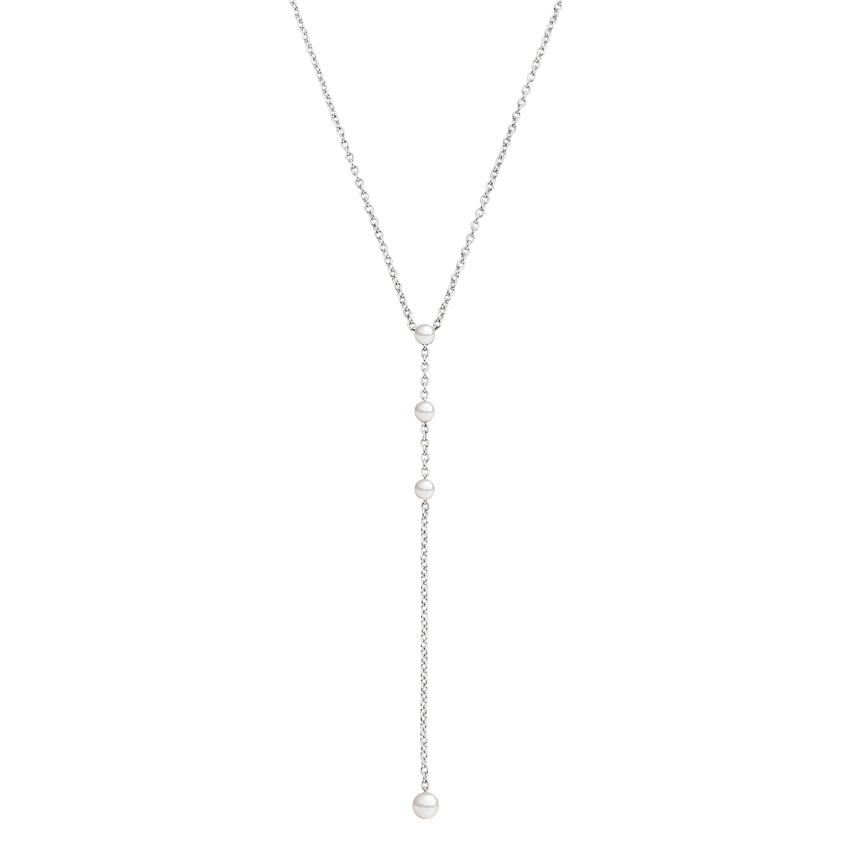 Lariat Style Pearl Necklace 