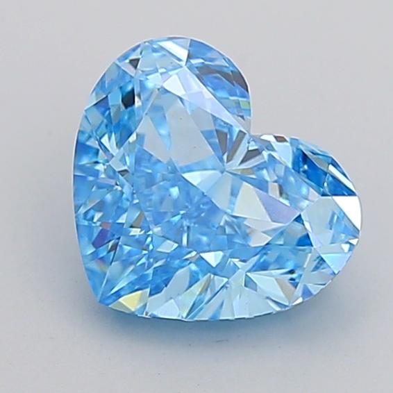 2.55 Ct. Fancy Vivid Blue Heart Lab Grown Diamond