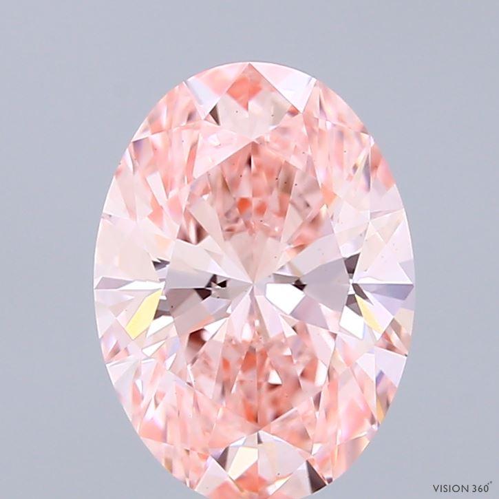2.14 Ct. Fancy Vivid Pink Oval Lab Grown Diamond