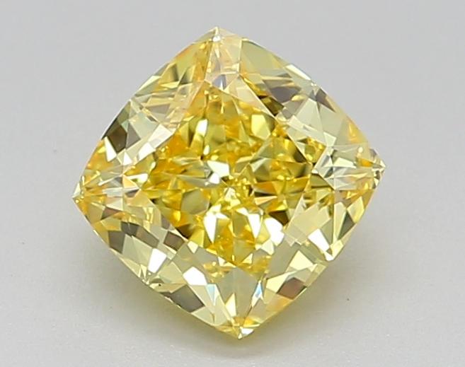 1.02 Ct. Fancy Intense  Yellow Cushion Lab Grown Diamond