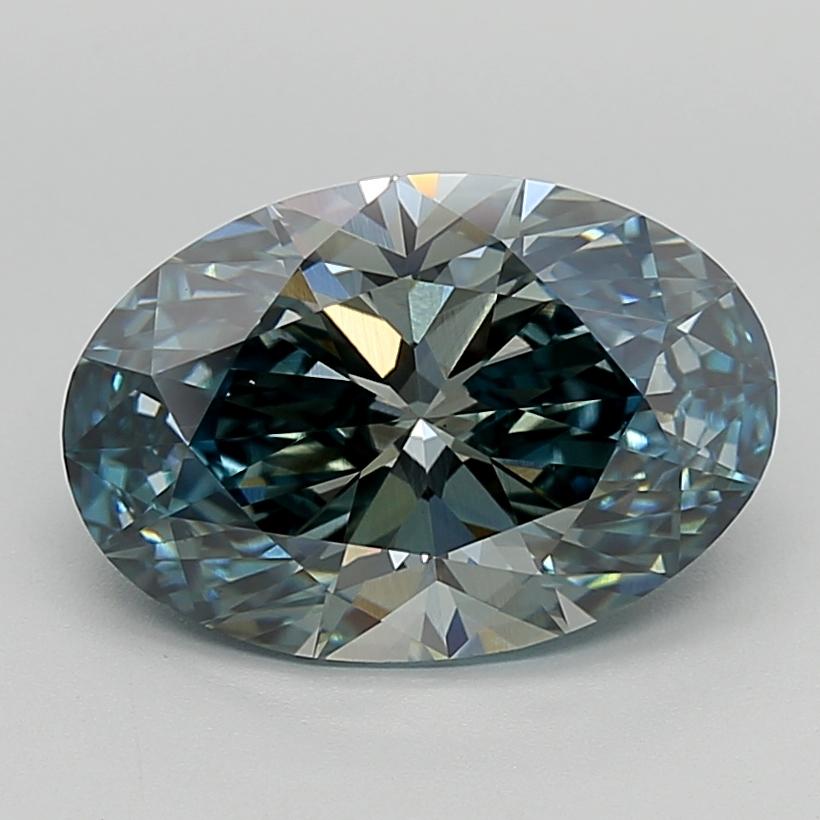 4.38 Ct. Fancy Vivid  Blue Oval Lab Grown Diamond