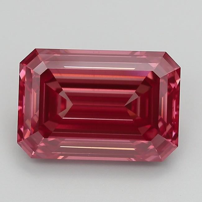 11.10 Ct. Fancy Vivid Reddish Pink Emerald Lab Grown Diamond