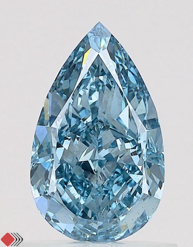 1.11 Ct. Fancy Vivid  Blue Pear Lab Grown Diamond