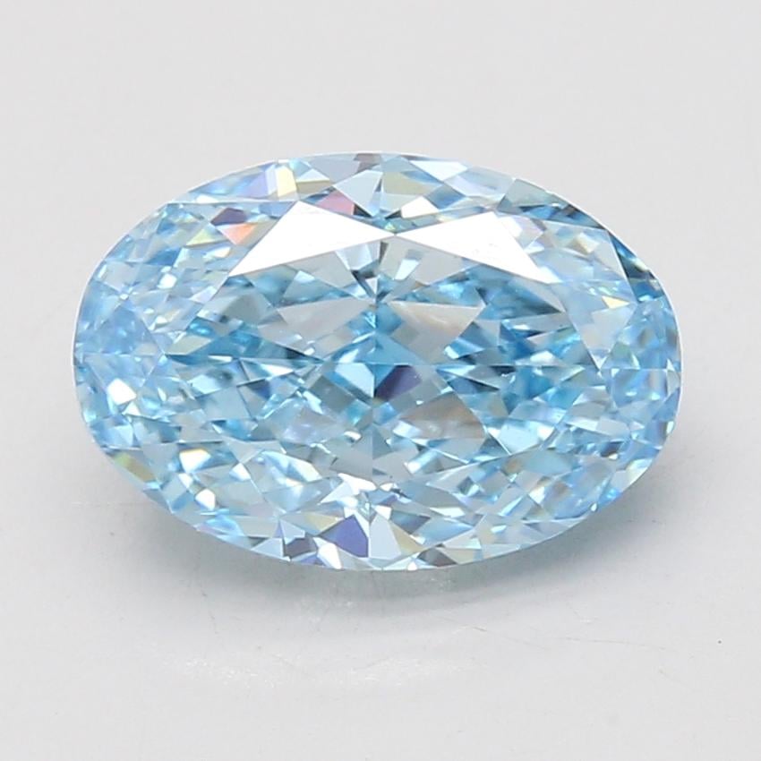 4.02 Ct. Fancy Vivid Blue Oval Lab Grown Diamond