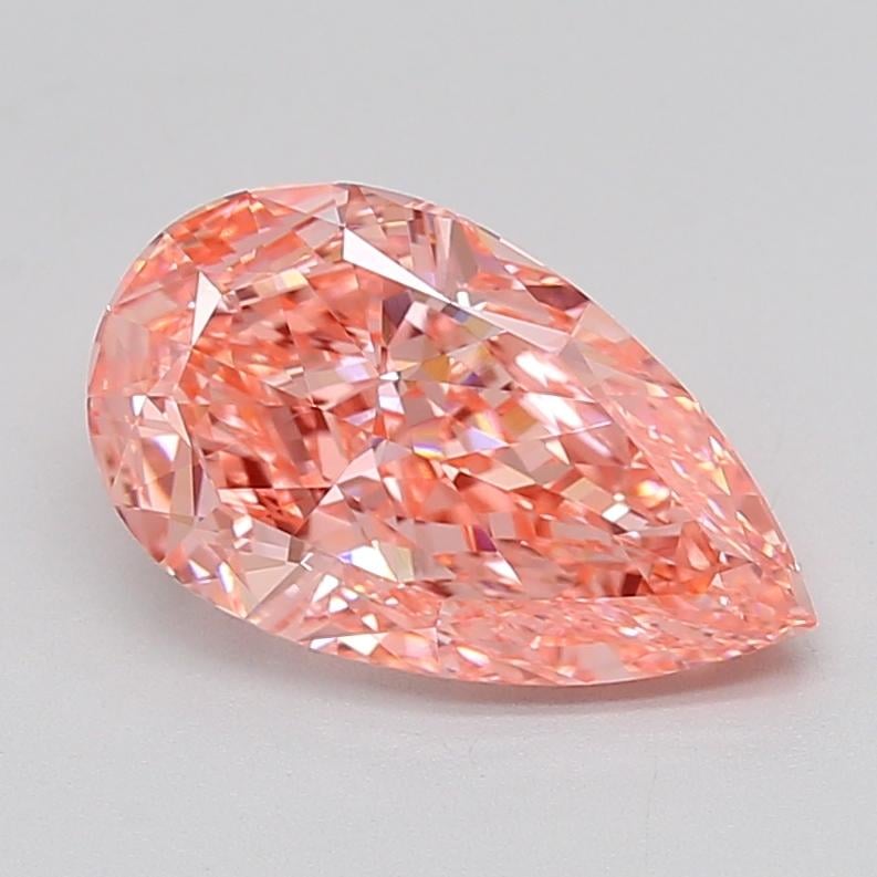 3.42 Ct. Fancy Vivid  Pink Pear Lab Grown Diamond