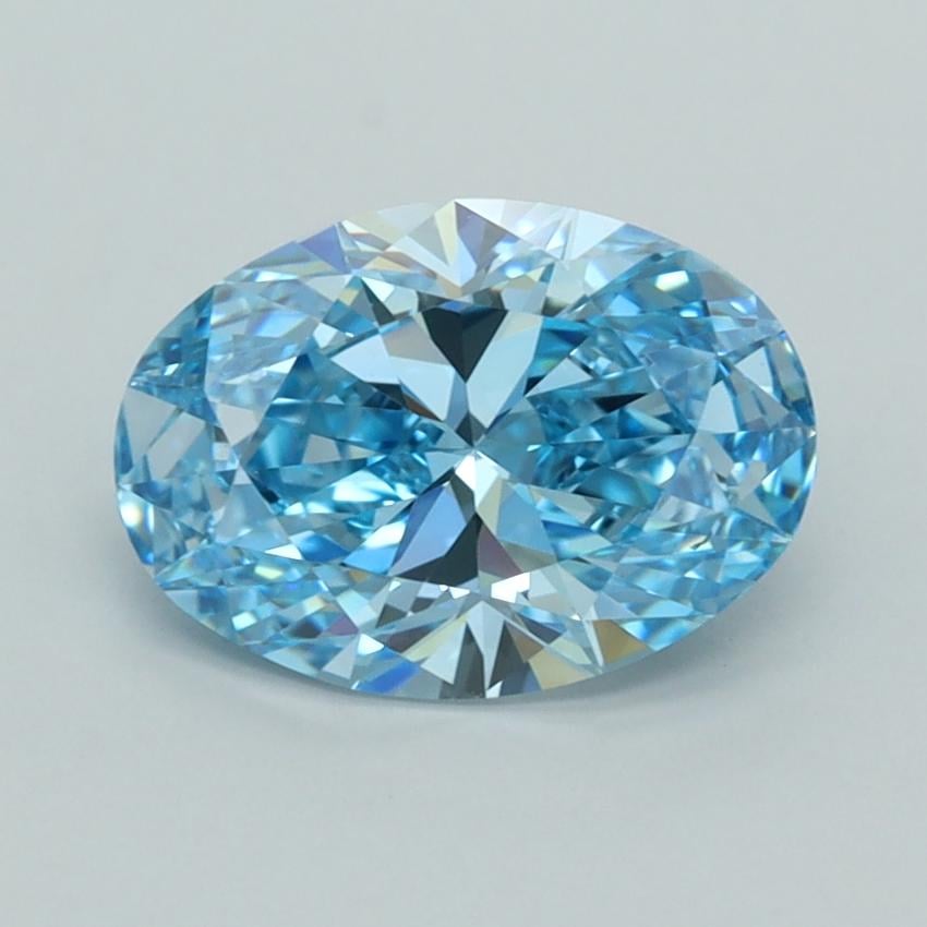 2.01 Ct. Fancy Vivid  Blue Oval Lab Grown Diamond