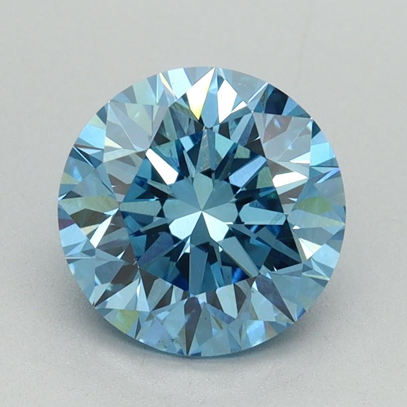 1.76 Ct. Fancy Vivid Blue Round Lab Grown Diamond