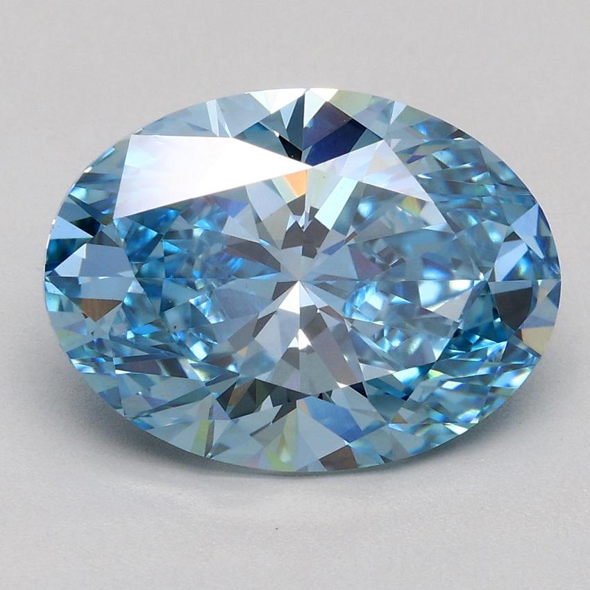 3.07 Ct. Fancy Vivid Blue Oval Lab Grown Diamond