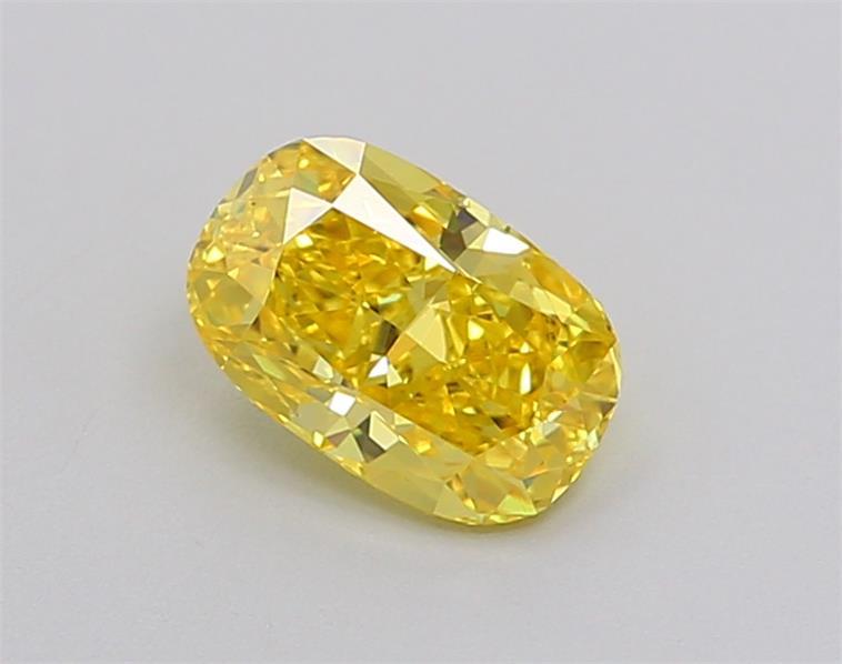 0.66 Ct. Fancy Vivid  Yellow Cushion Lab Grown Diamond