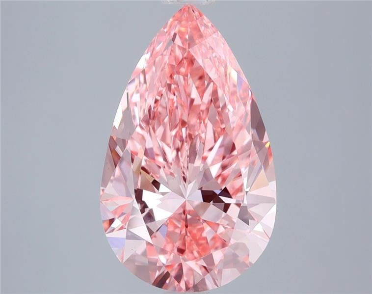 3.03 Ct. Fancy Vivid  Pink Pear Lab Grown Diamond