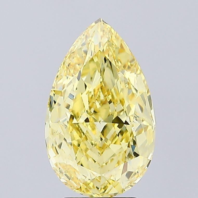 4.03 Ct. Fancy Vivid Yellow Pear Lab Grown Diamond