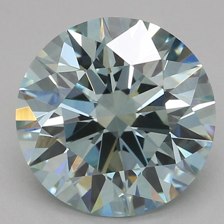 1.52 Ct. Fancy Intense Bluish Green Round Lab Grown Diamond