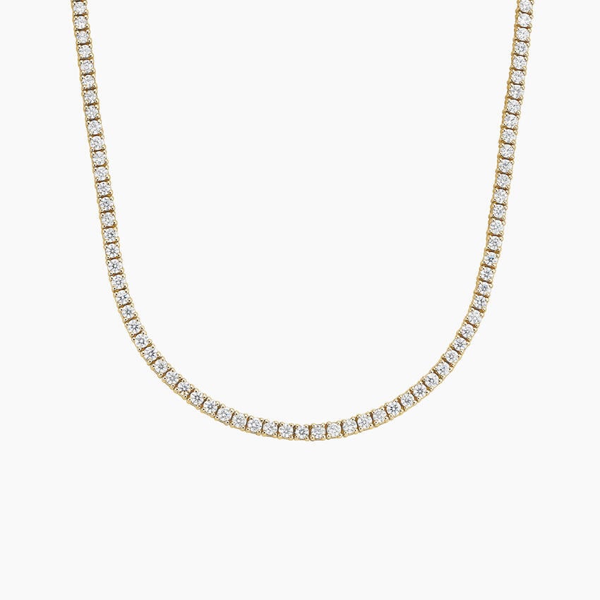 14K Yellow Gold 16 in. Perfect Four-Prong Diamond Tennis Necklace (5 ct. tw.)