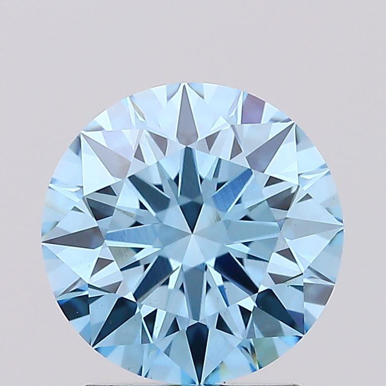 1.78 Ct. Fancy Vivid Blue Round Lab Grown Diamond
