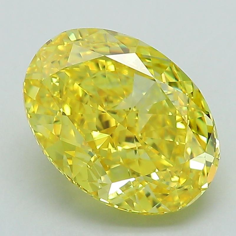 3.19 Ct. Fancy Vivid Yellow Oval Lab Grown Diamond