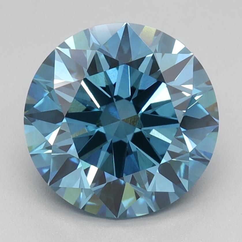2.09 Ct. Fancy Vivid Blue Round Lab Grown Diamond