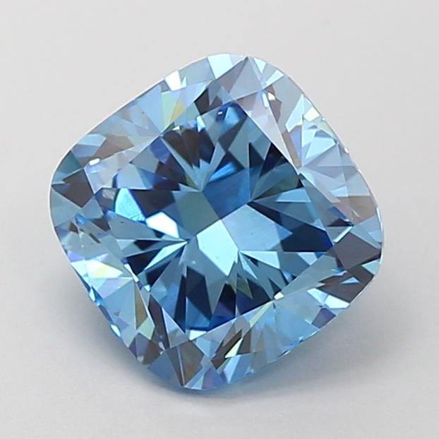 2.01 Ct. Fancy Vivid Blue Cushion Lab Grown Diamond