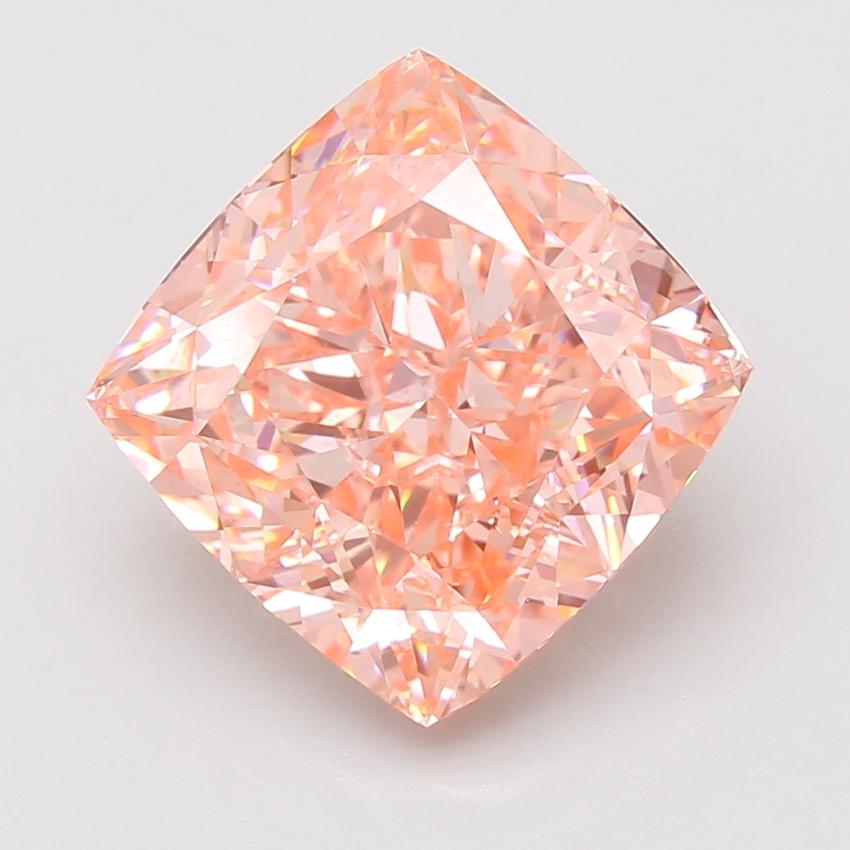 8.04 Ct. Fancy Vivid Pink Cushion Lab Grown Diamond