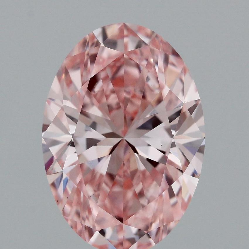 2.01 Ct. Fancy Intense Pink Oval Lab Grown Diamond