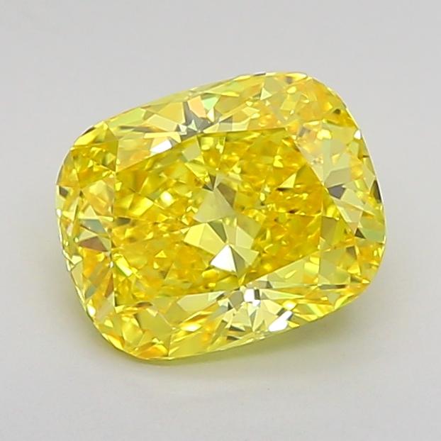 1.50 Ct. Fancy Vivid  Yellow Cushion Lab Grown Diamond