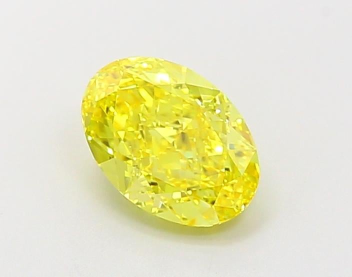 1.13 Ct. Fancy Vivid  Yellow Oval Lab Grown Diamond