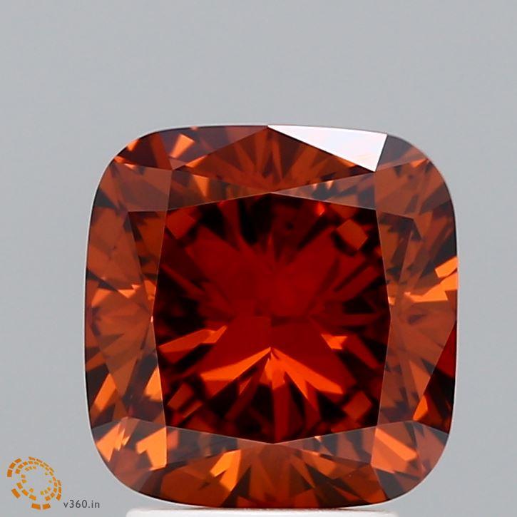 3.03 Ct. Fancy Deep Orange Cushion Lab Grown Diamond