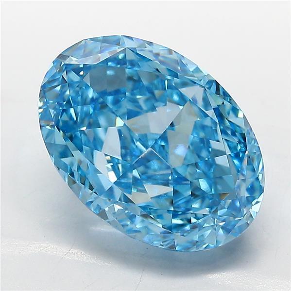 4.01 Ct. Fancy Vivid  Blue Oval Lab Grown Diamond