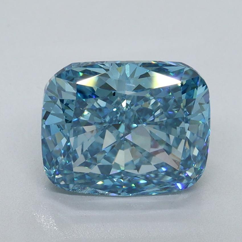 2.69 Ct. Fancy Vivid Blue Cushion Lab Grown Diamond