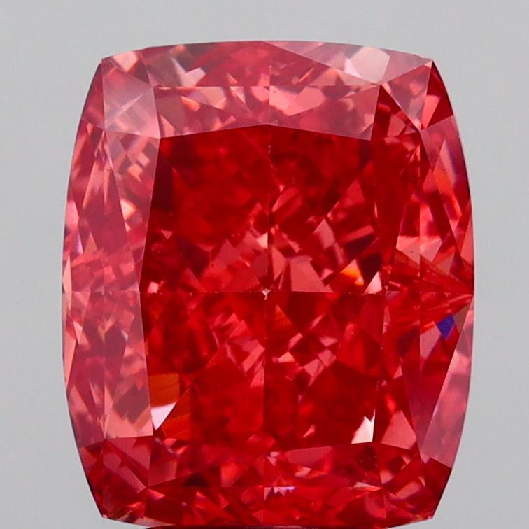 4.01 Ct. Fancy Vivid  Pink Cushion Lab Grown Diamond