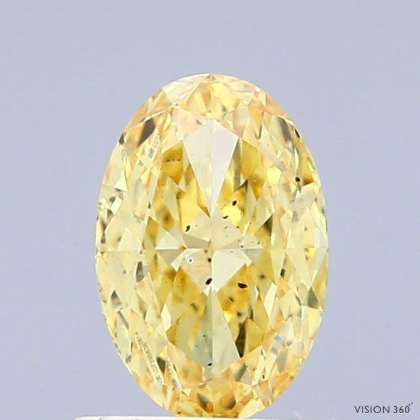 1.01 Ct. Fancy Intense Yellow Oval Lab Grown Diamond